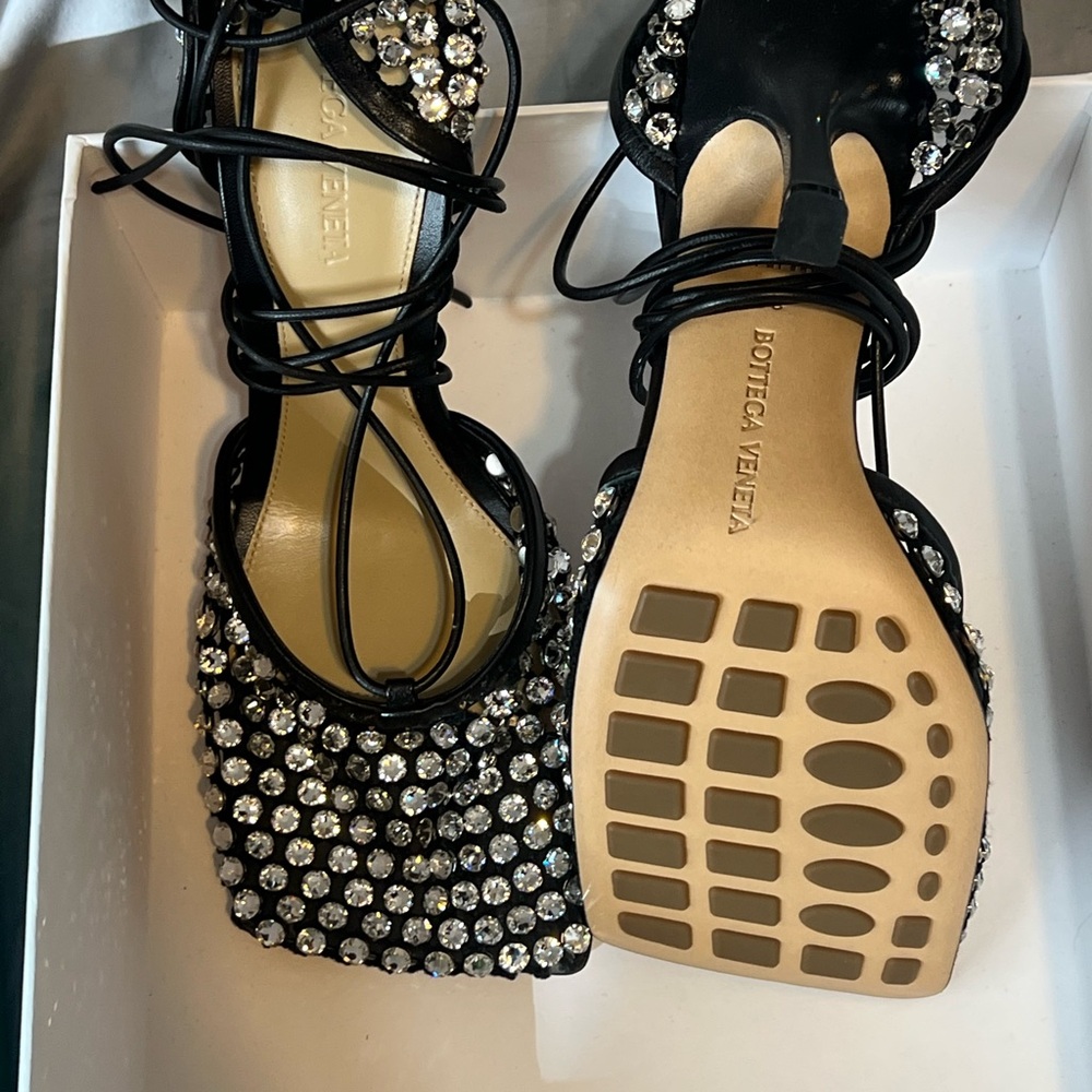 Bottega Veneta Black Crystal Heels